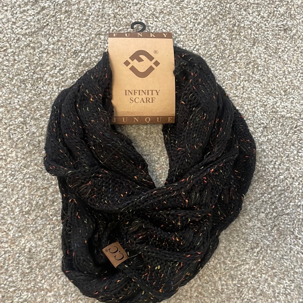CC Black Colorful Infinity Scarf